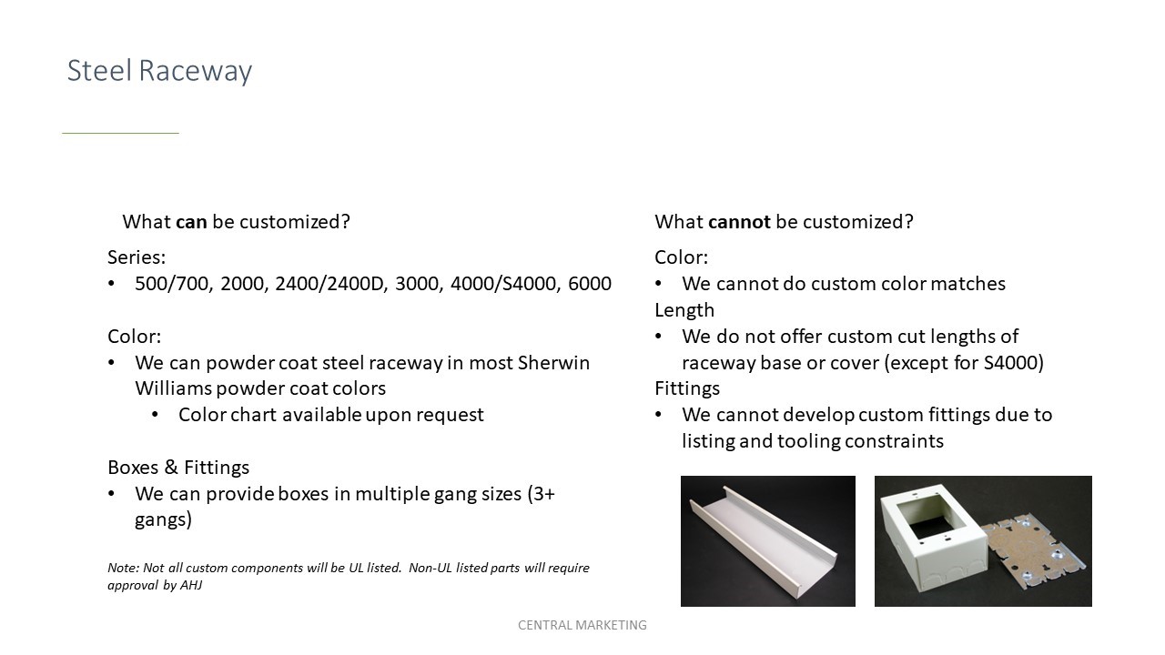 Raceways - Custom Options For Steel Raceway